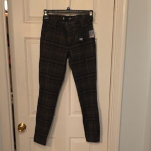 Kut from the Kloth Brown Plaid Ankle Skinny Pants